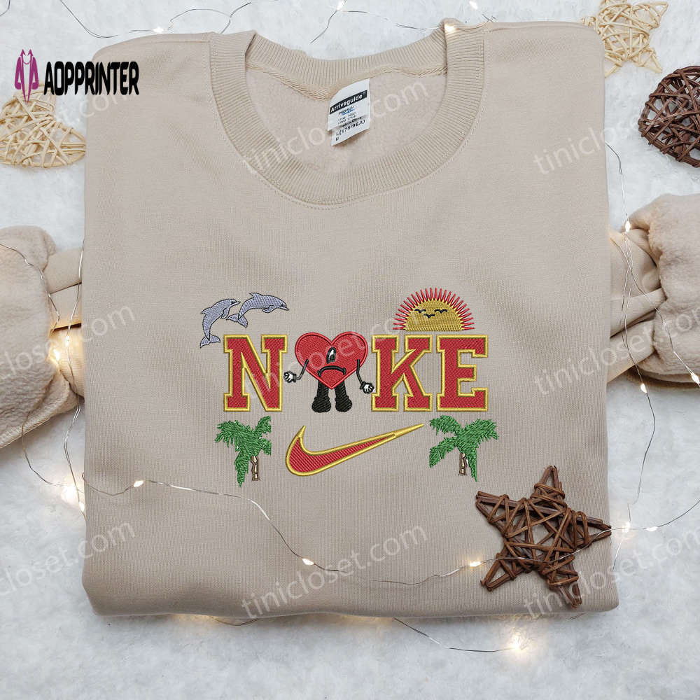 Exclusive bad bunny x nike & weeknd embroidered shirts customizable nike tees Embroidered Shirt