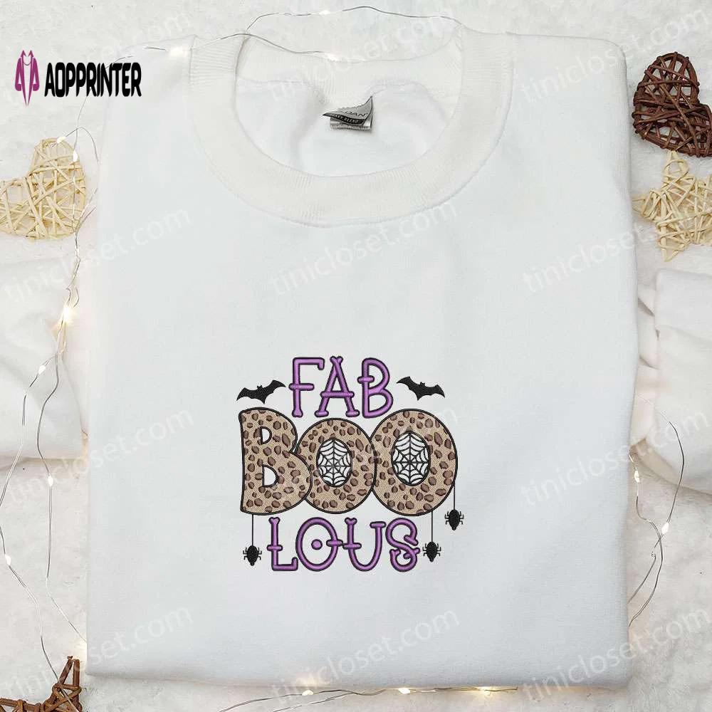 Fab boo lous leopard halloween embroidered shirt – best halloween gift ideas Embroidered Shirt
