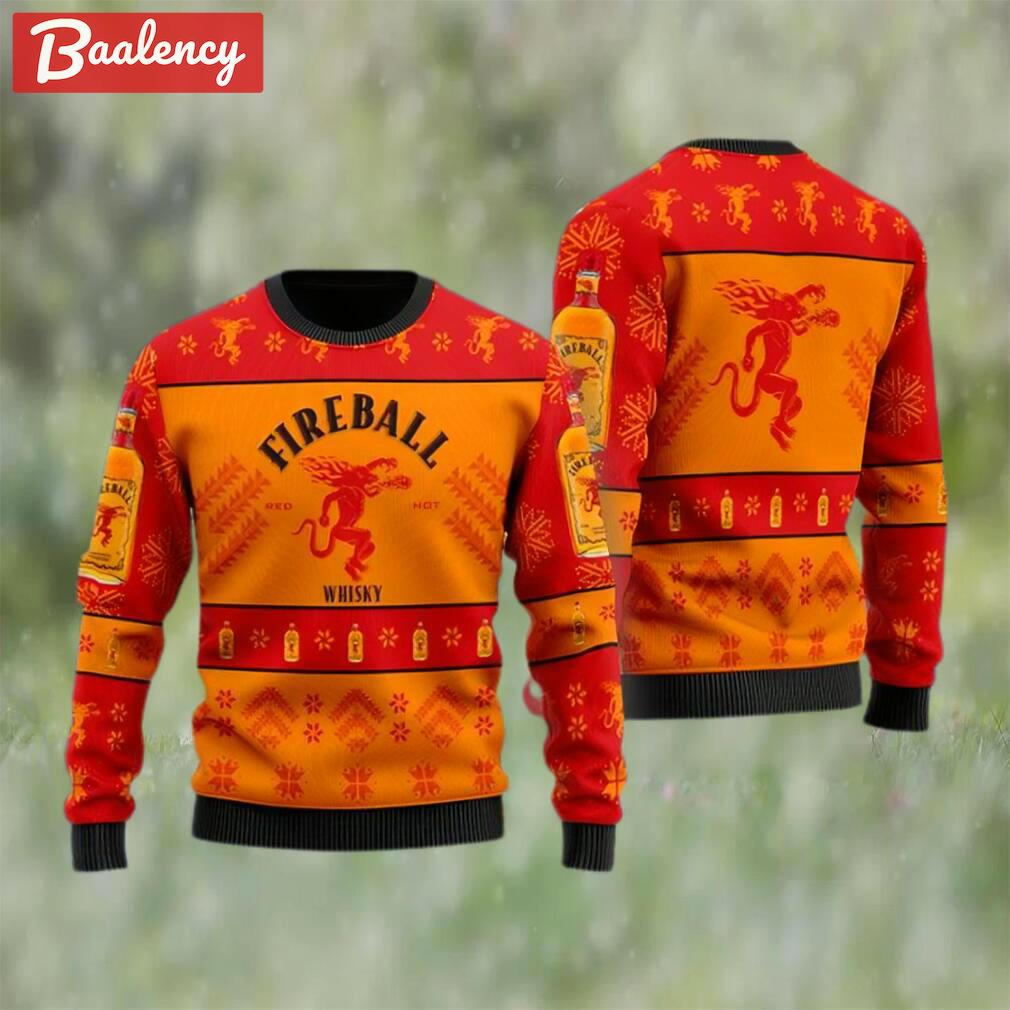 Fireball red hot whiskey christmas ugly sweater Christmas Ugly Sweater