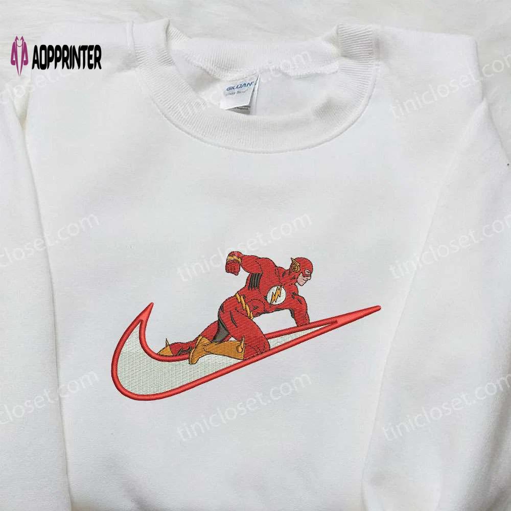 Flash x nike embroidered shirt: marvel collaboration for custom style Embroidered Shirt