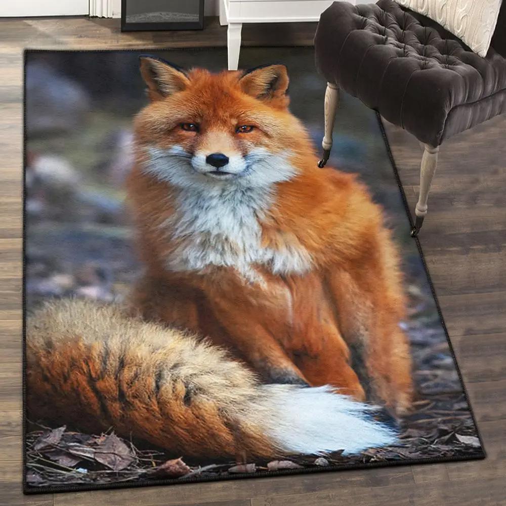 Fox hunting washable rugs, fox rug Rectangle Rug
