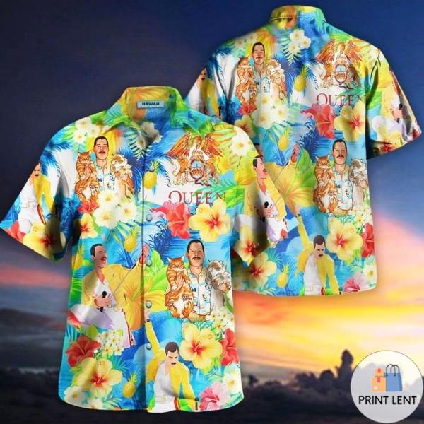 Freddie mercury queen hawaiian shirt Hawaii Shirt Shorts & Flip Flops