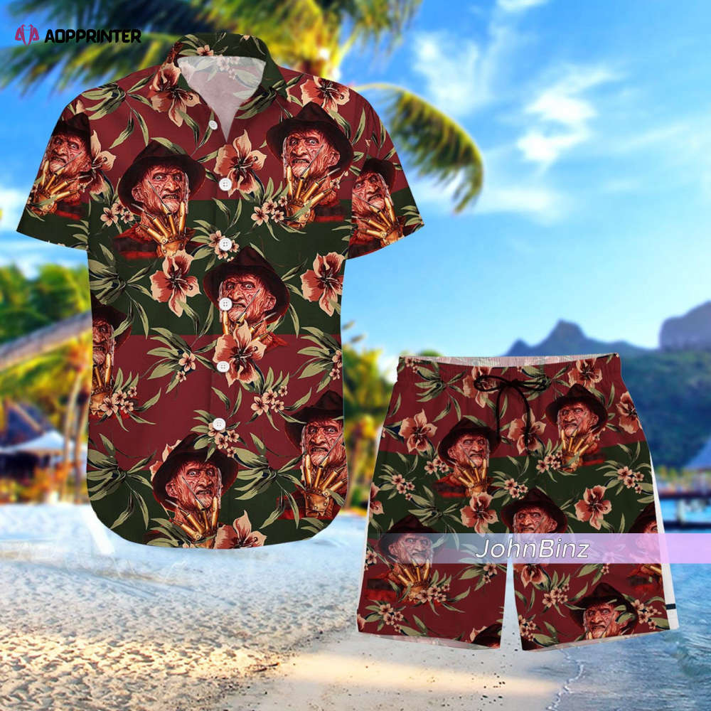 Freddy krueger shirt: hawaiian button horror shorts for men – perfect gifts for halloween Hawaii Shirt