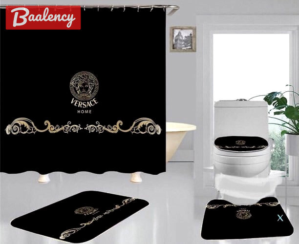 Gianni versace black hypebeast home decor bathroom sets luxury fashion brand bath mat Bathroom Set
