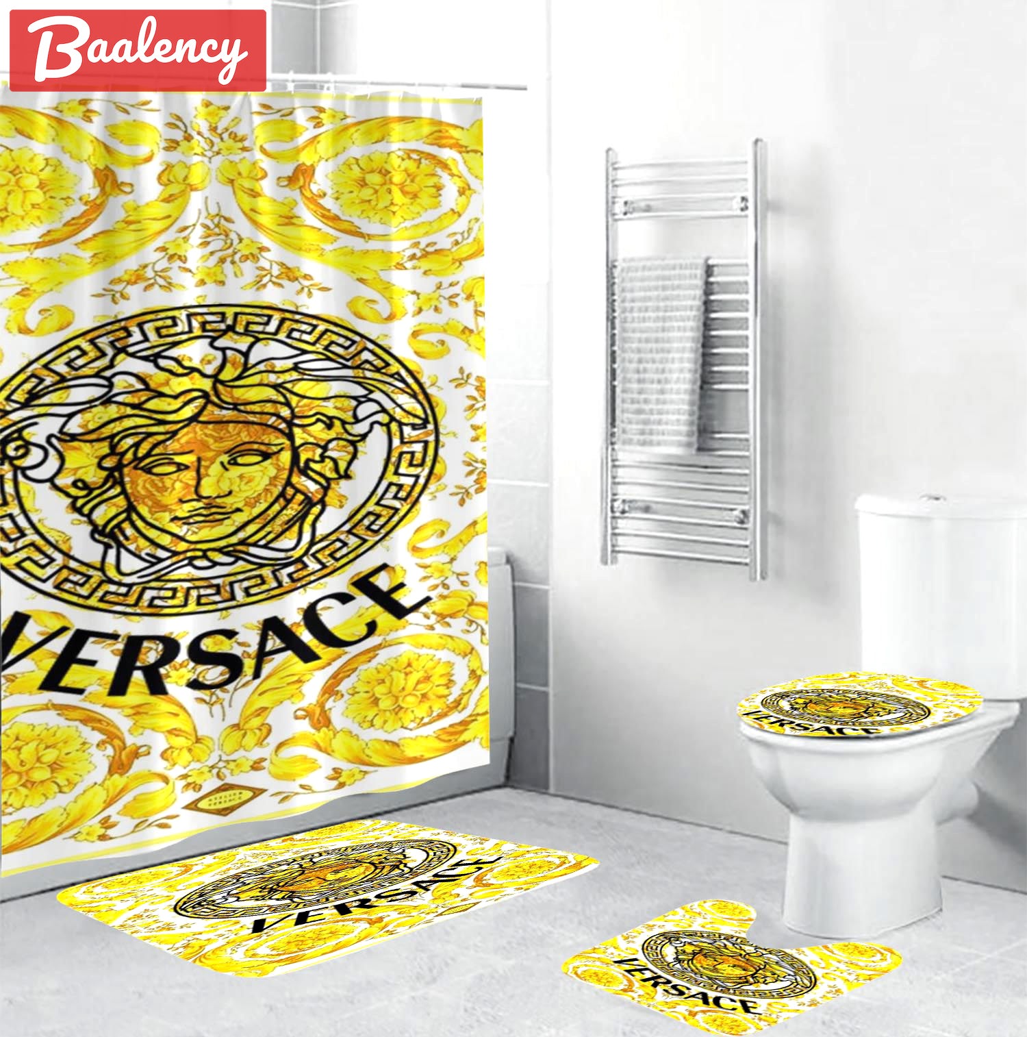Gianni versace medusa home decor bath mat luxury fashion brand bathroom sets hypebeast Bathroom Set