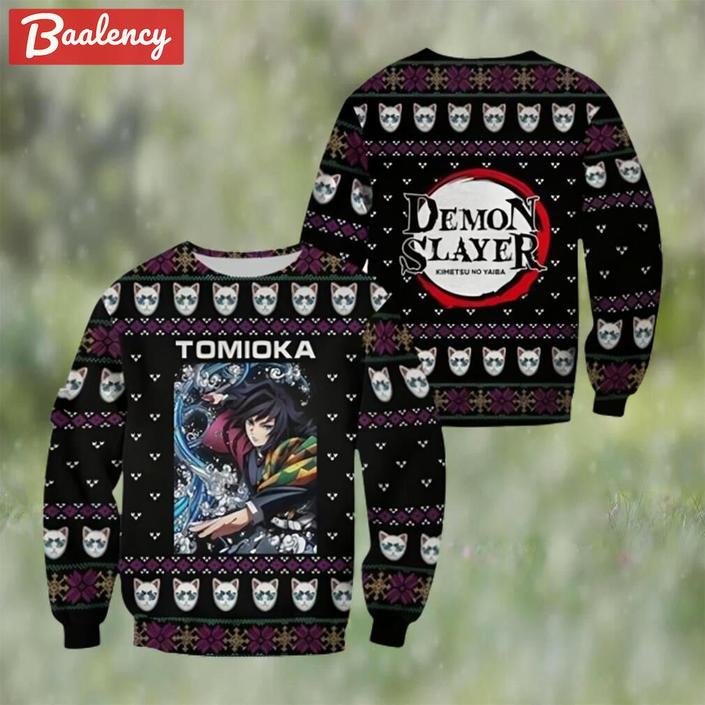 Giyu tomioka ugly christmas sweater demon slayer anime xmas gift Christmas Ugly Sweater