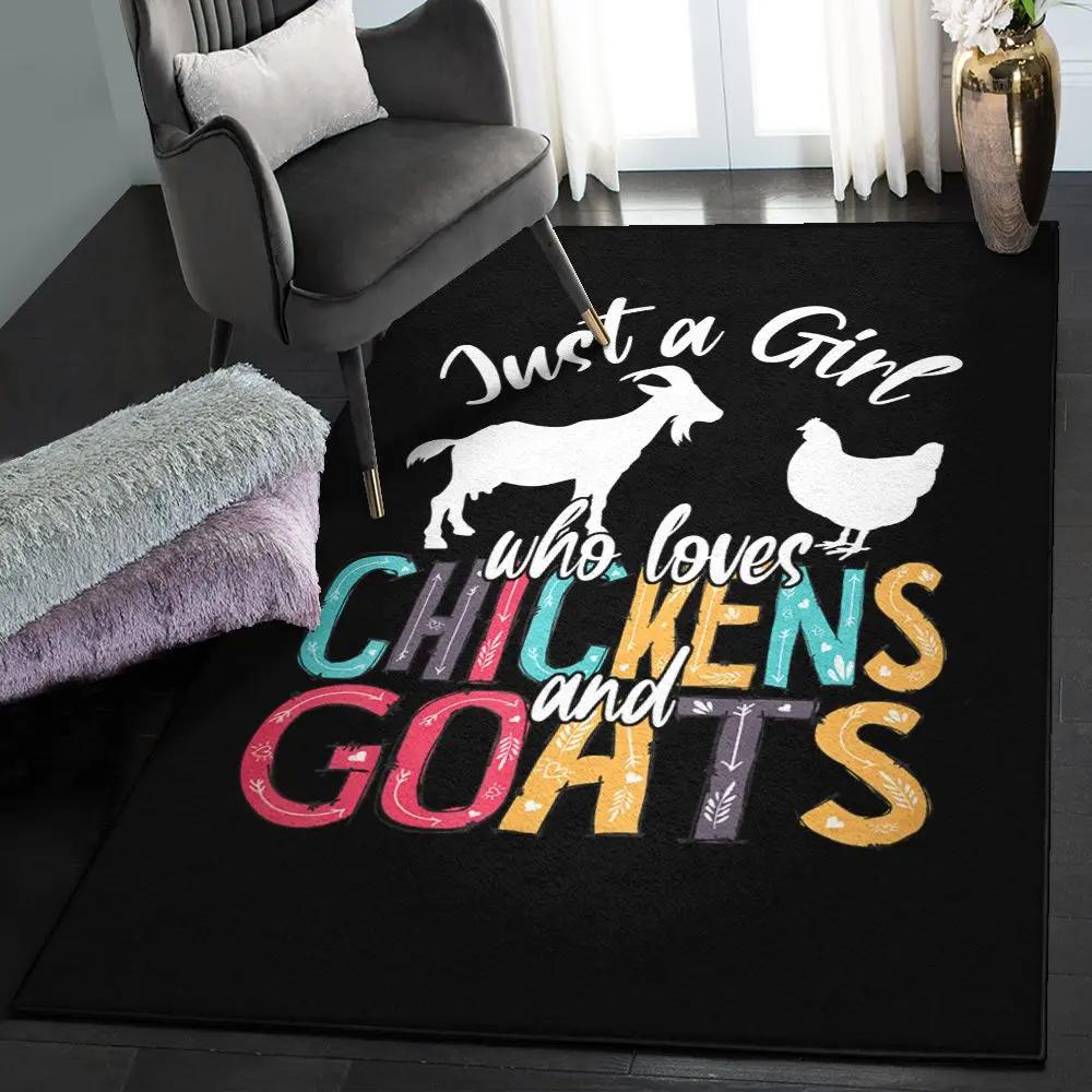 Goat area rugs, cute just a girl who loves chickens goats gs cl rug Rectangle Rug