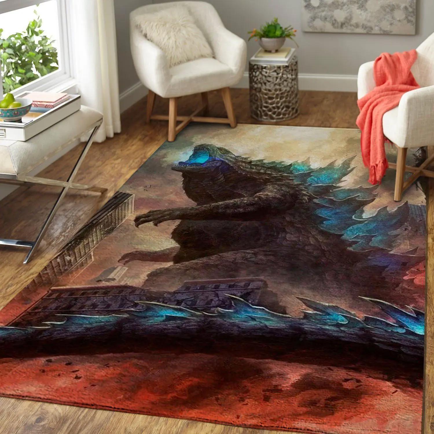 Godzilla area rug king of the monsters movie rug regtangle decor v8394 Rectangle Rug