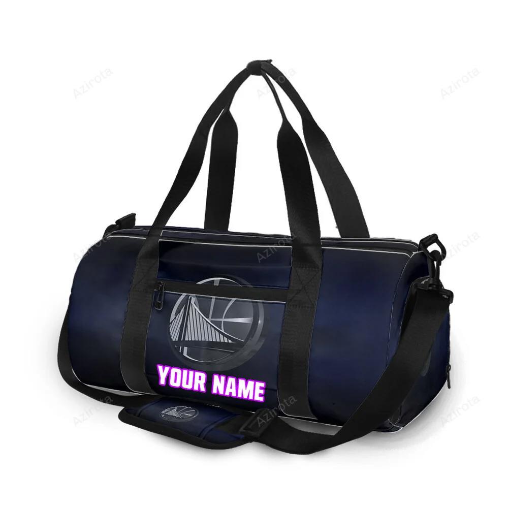 Golden state warriors emblem texture metal2 personalized name travel bag gym bag 925 Travel Bag