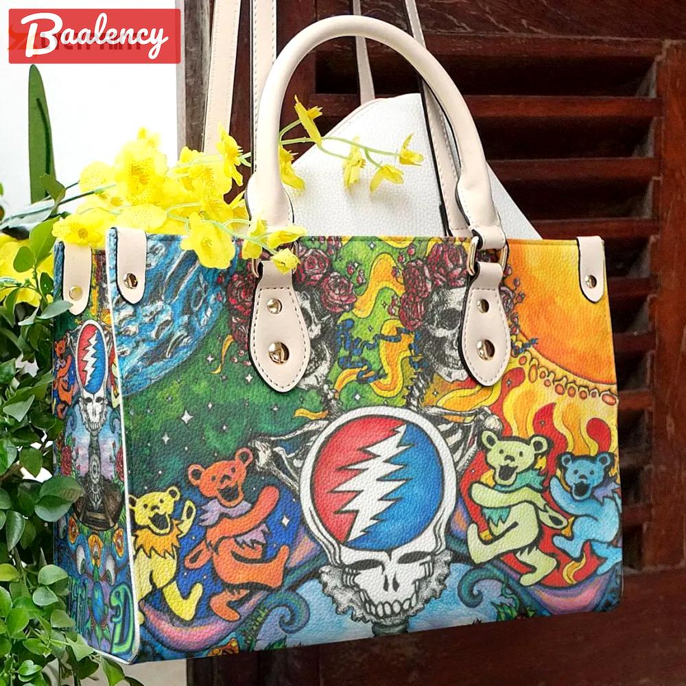 Grateful dead leather handbag 3408 Women Leather Hand Bag