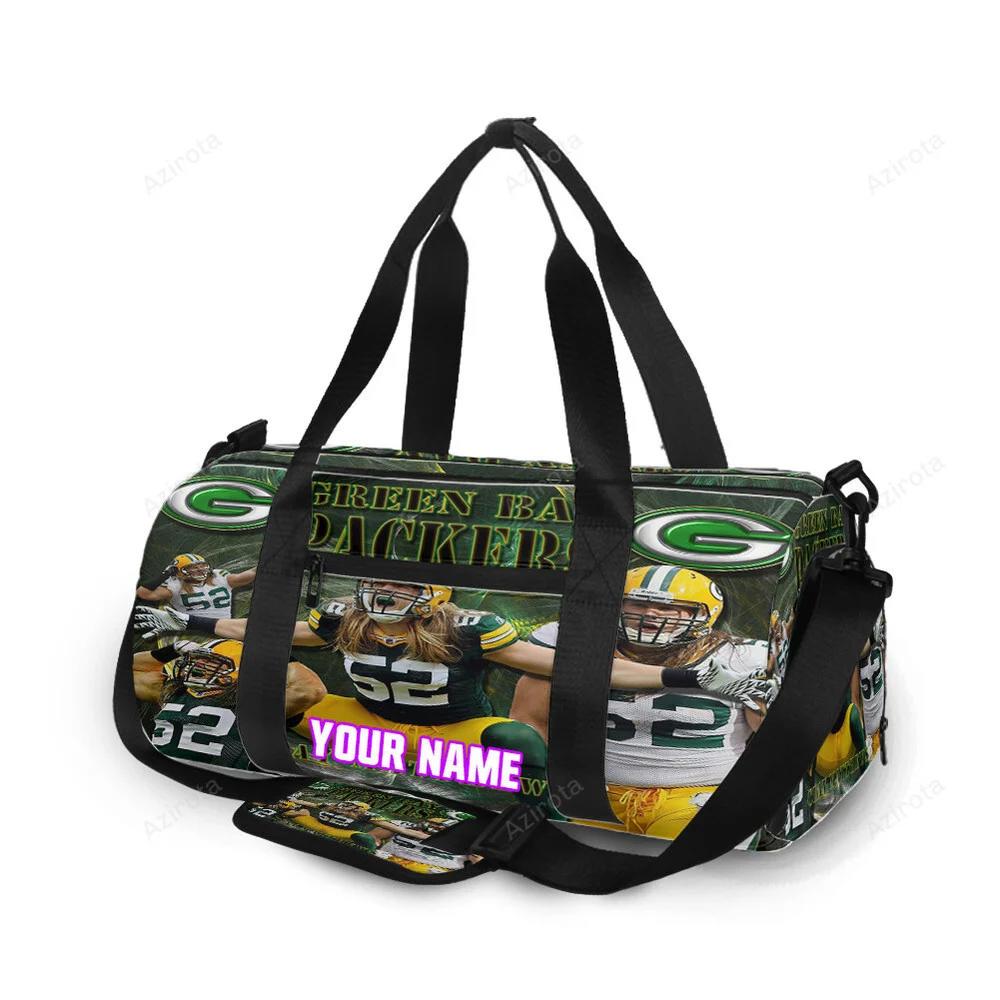 Green bay packers clay matthews no52 v2 personalized name travel bag gym bag 1120 Travel Bag
