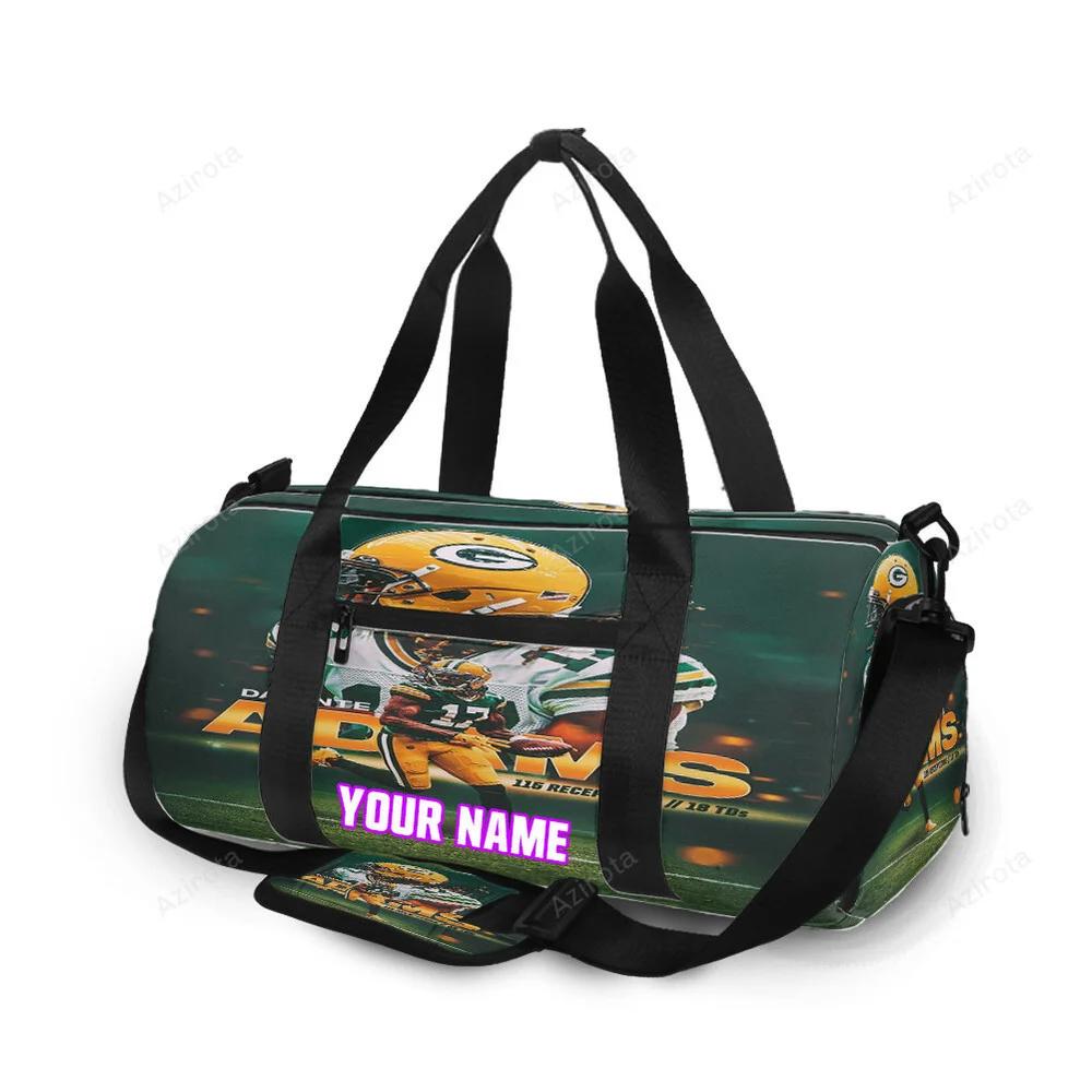 Green bay packers davante adams no17 v6 personalized name travel bag gym bag 1152 Travel Bag