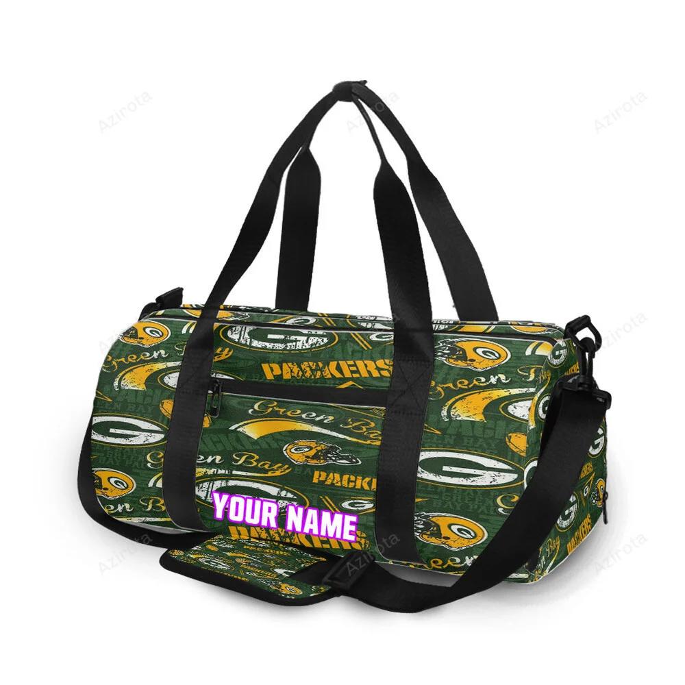 Green bay packers emblem seamless v2 personalized name travel bag gym bag 936 Travel Bag