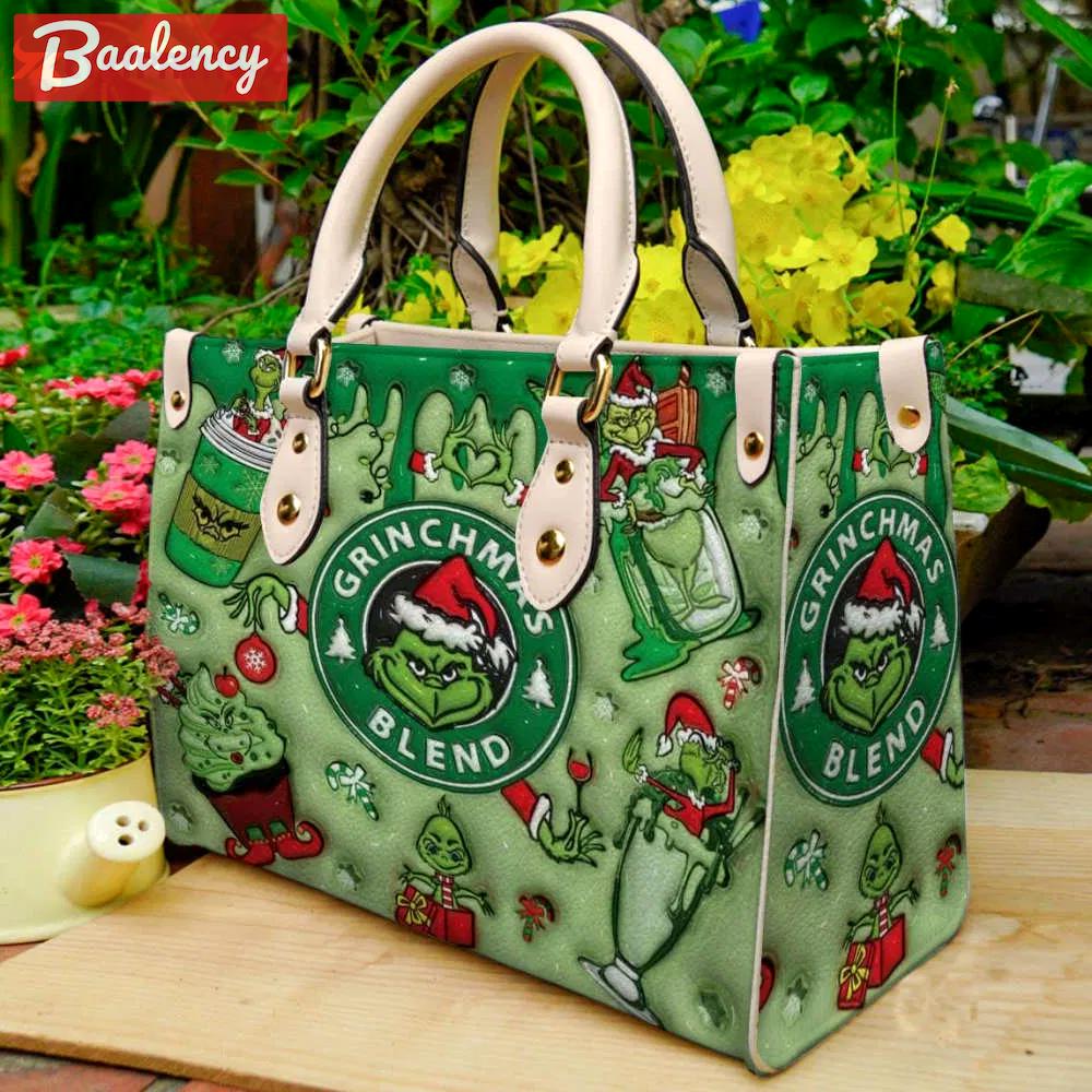 Grinch leather handbag gift for women u2 4397 Women Leather Hand Bag