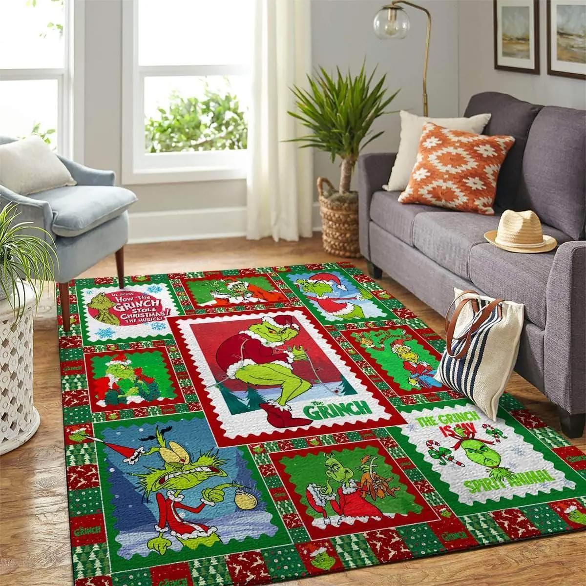 Grinch rug christmas decorations area rug living room carpet rug regtangle carpet floor decor home decor Rectangle Rug
