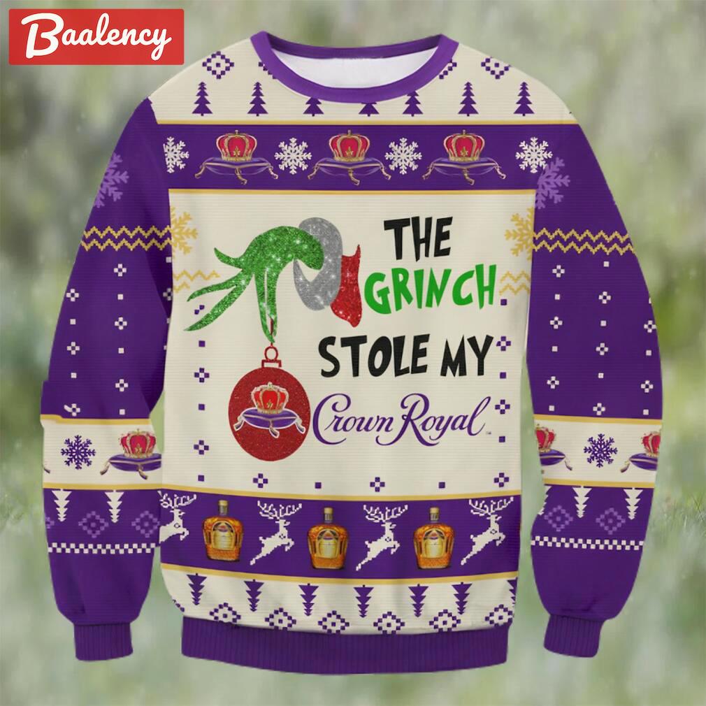Grinch stole crown royal ugly sweater Christmas Ugly Sweater