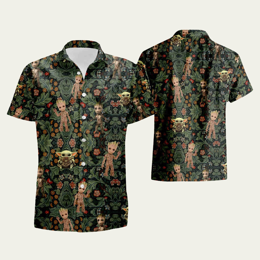 Groot and yoda baby hawaiian shirt Hawaii Shirt Shorts & Flip Flops