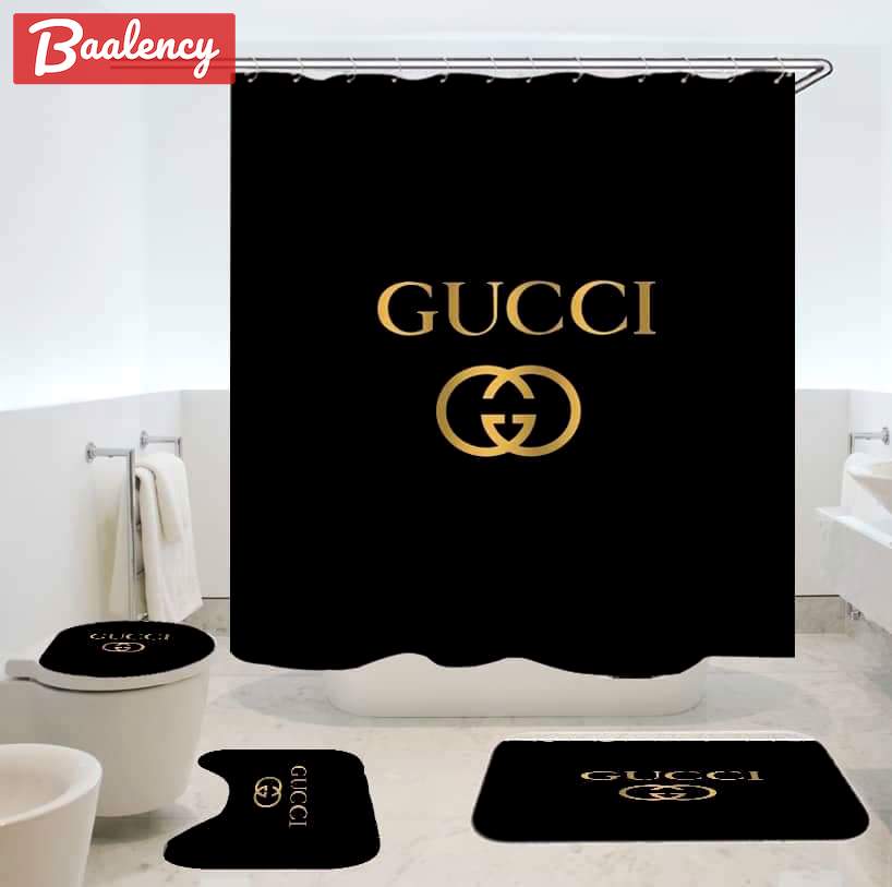 Gucci black home decor hypebeast bath mat bathroom sets luxury fashion brand Bathroom Set