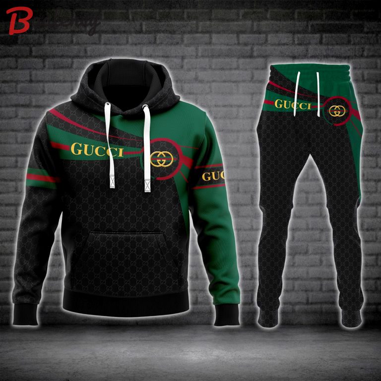 Gucci black hoodie sweatpants pants hot 2023 luxury brand clothing clothes outfit for men 44 Hoodie Long Pants 3D Set