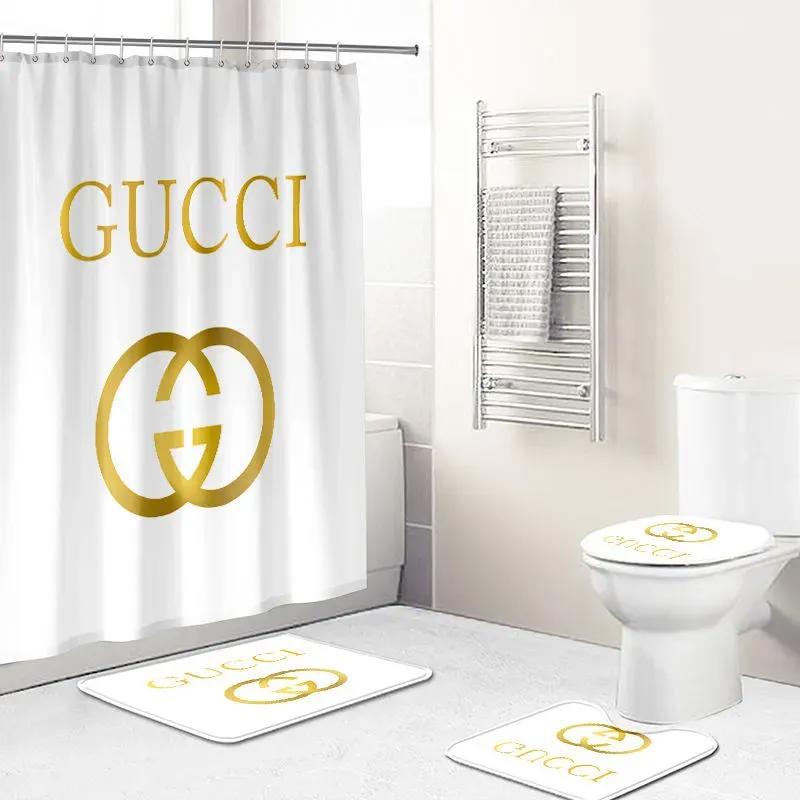 Gucci golden logo premium fashion luxury brand bathroom set home decor Bathroom Set