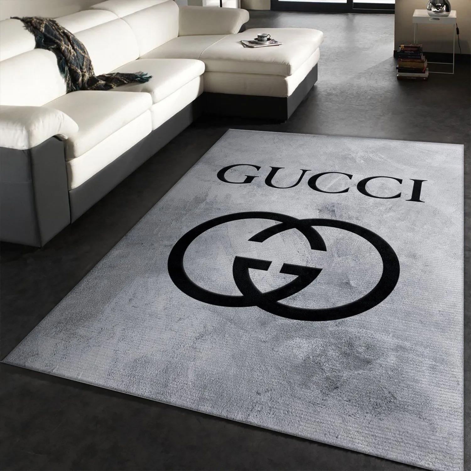 Gucci logo type 402. Upgrade Your Living Room with Luxury Home Decor: Area Carpets, Floor Decor, Door Mats, and Hot Gift Items with style a High-End Fashion Brand Rectangle Rug