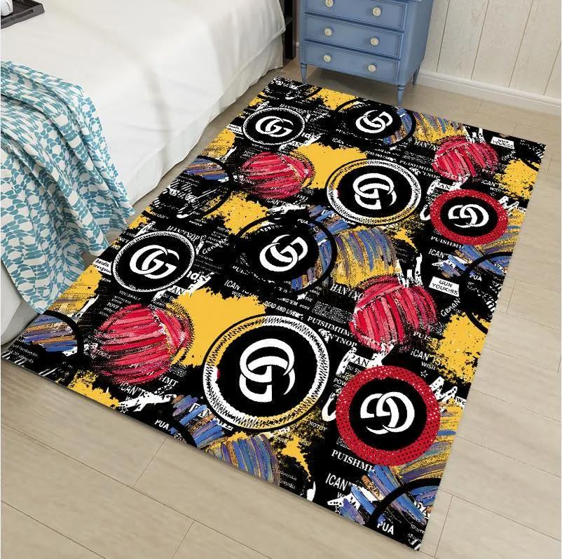Gucci logo type 983. Upgrade Your Living Room with Luxury Home Decor: Area Carpets, Floor Decor, Door Mats, and Hot Gift Items with style a High-End Fashion Brand Rectangle Rug