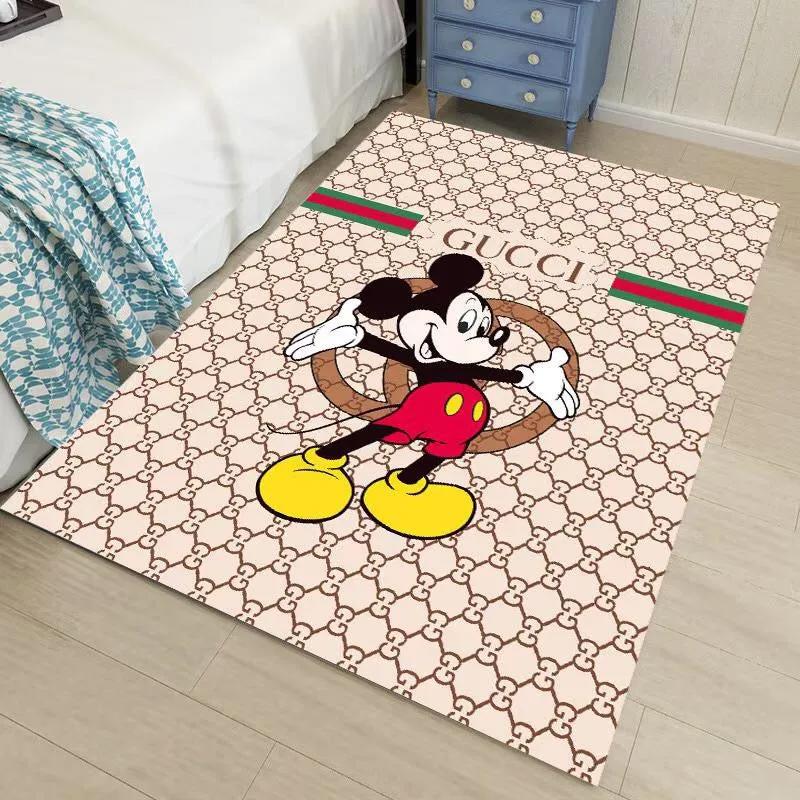 Gucci minnie mouse disney logo type 316. Upgrade Your Living Room with Luxury Home Decor: Area Carpets, Floor Decor, Door Mats, and Hot Gift Items with style a High-End Fashion Brand Rectangle Rug