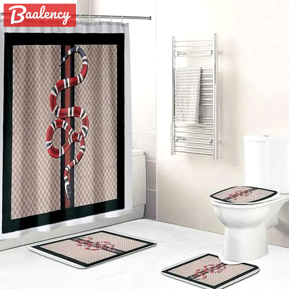 Gucci snake bath mat bathroom sets luxury fashion brand home decor hypebeast Bathroom Set