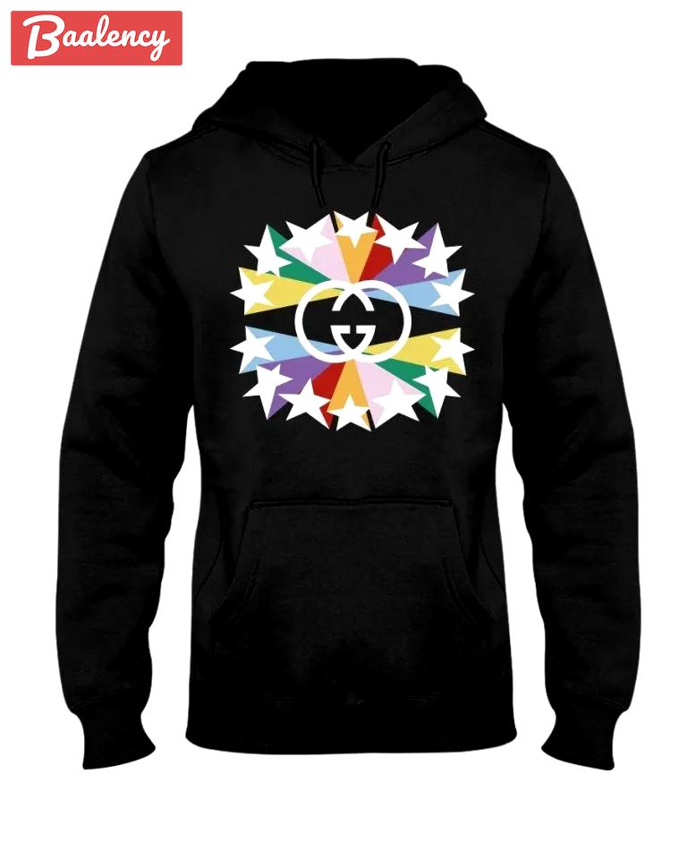 Gucci star black unisex hoodie outfit for men women luxury brand clothing special gift Hoodie 3D