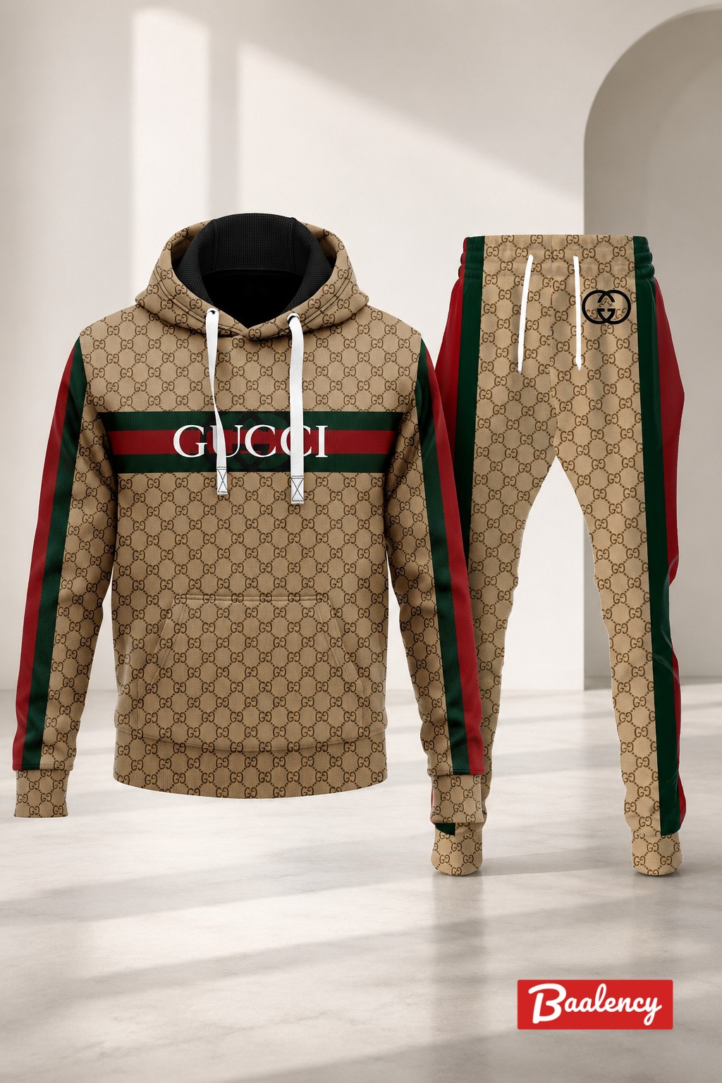 Gucci Stripe Hoodie and Sweatpants 3D Set for Men 29