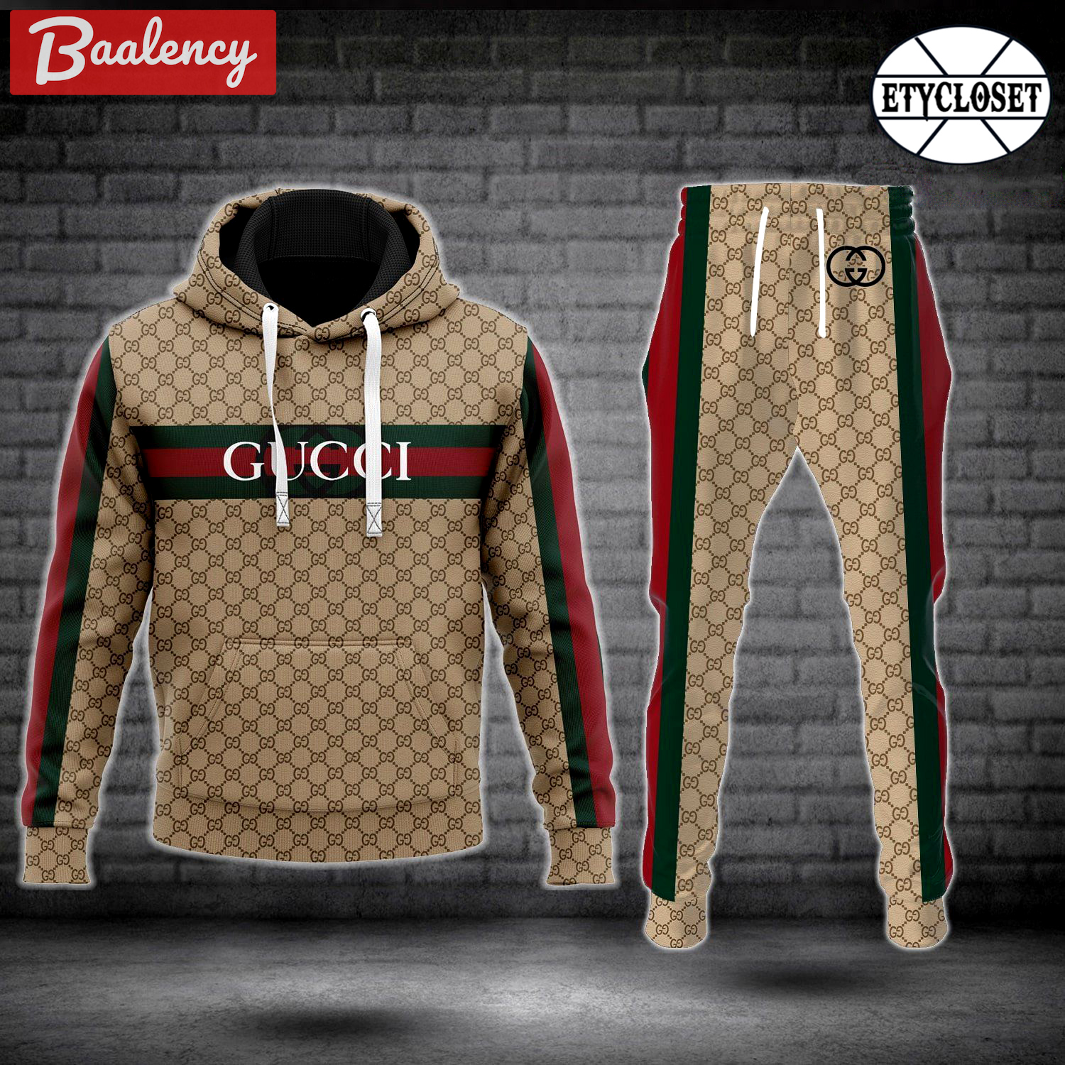 Gucci stripe hoodie sweatpants pants hot 2023 luxury brand clothing clothes outfit for men 29 Hoodie Long Pants 3D Set