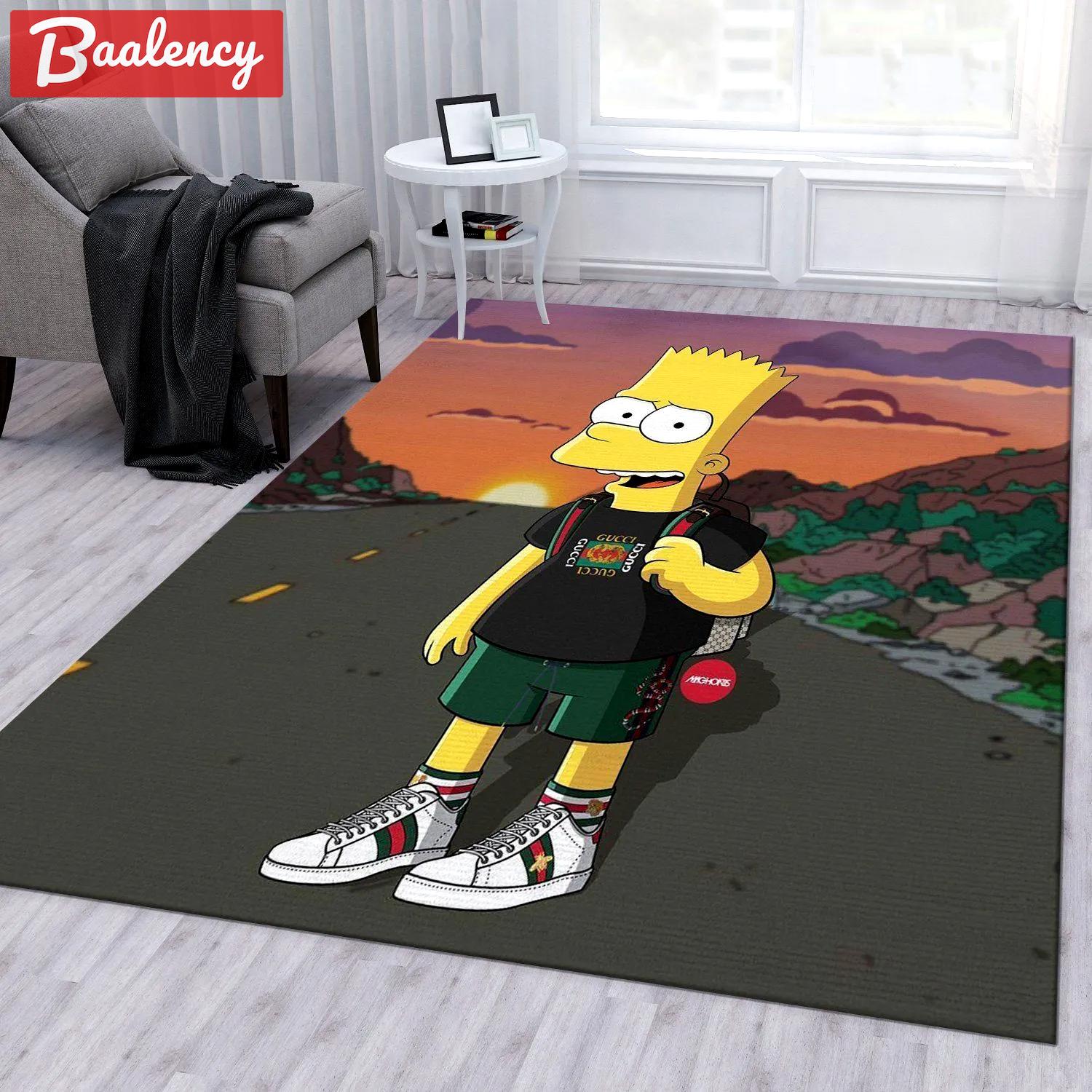 Gucci the simpsons logo type 904. Upgrade Your Living Room with Luxury Home Decor: Area Carpets, Floor Decor, Door Mats, and Hot Gift Items with style a High-End Fashion Brand Rectangle Rug