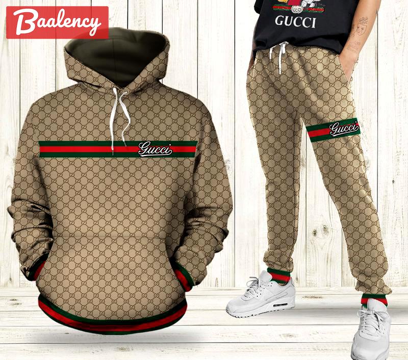 Gucci unisex sweatpant trouser with pocket sports clothing  hot 2023 5 Hoodie Long Pants 3D Set