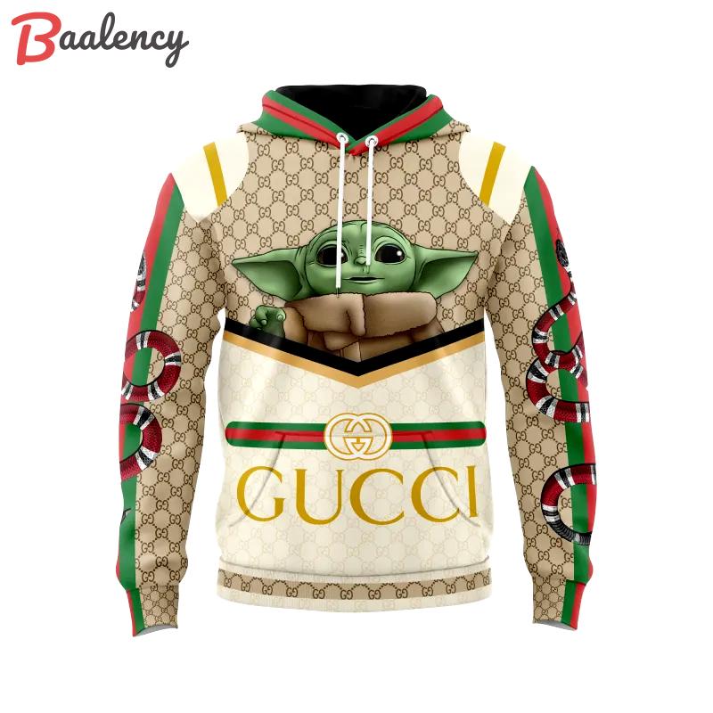 Gucci yoda star wars snake unisex hoodie outfit for men women luxury brand clothing special gift Hoodie 3D