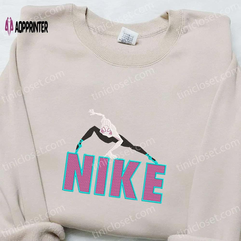 Gwen stacy x nike cartoon embroidered sweatshirt – marvel comic & nike inspired shirt Embroidered Shirt