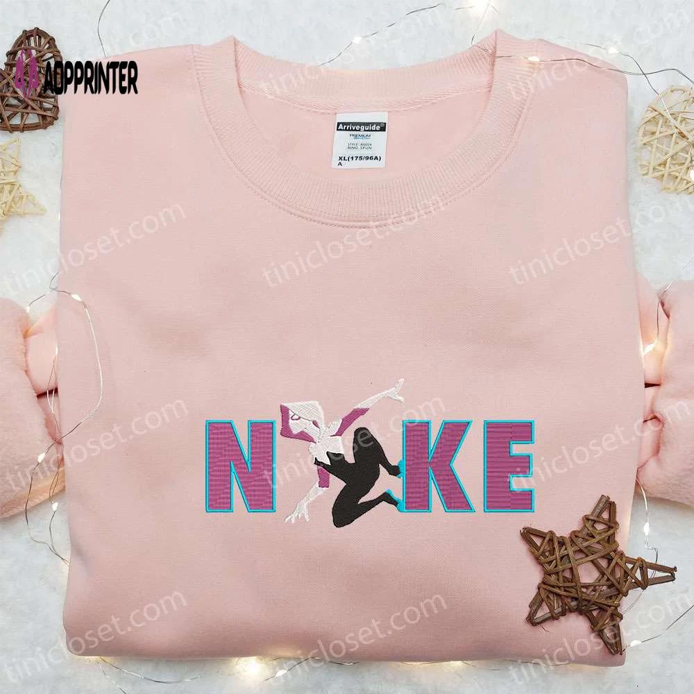 Gwen stacy x nike cartoon & marvel comic embroidered shirt – inspiring nike-inspired style Embroidered Shirt