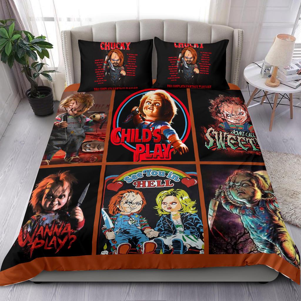 Halloween - bride of chucky art full  Bedding Sets home decor duvet bedclothes Bedroom ideas blankets sheets covers bed linen bedspread