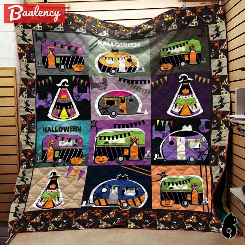 Halloween decorations camping vans halloween blanket th1909 quilt Quilt Blanket