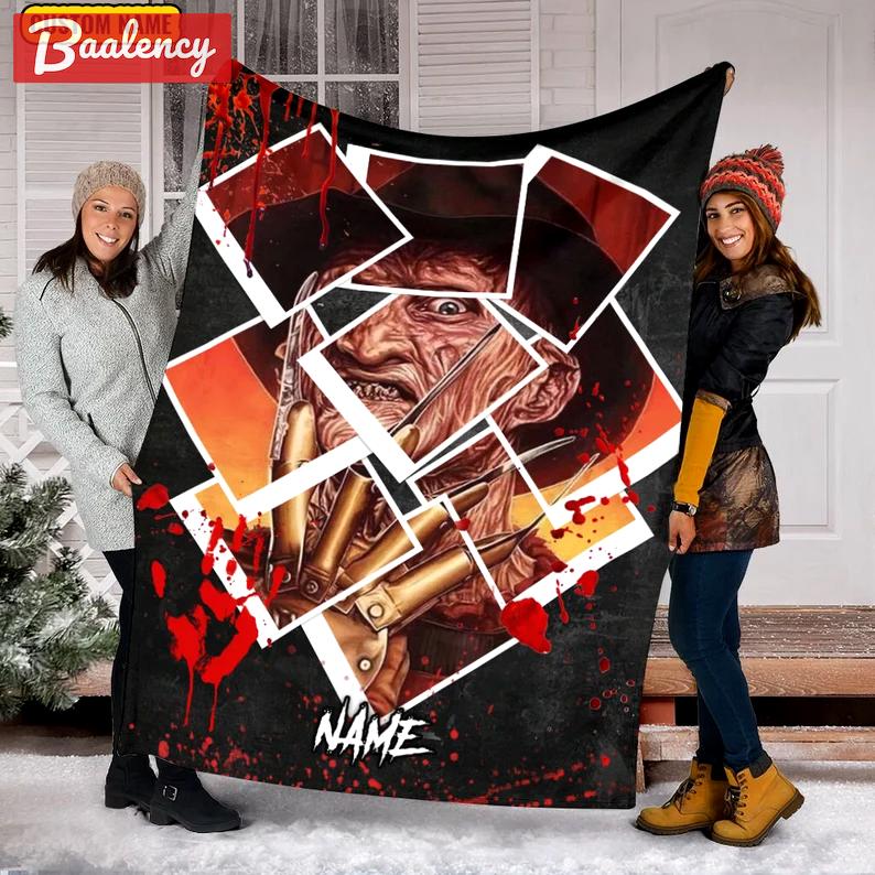 Halloween decorations custom name halloween character movies blanket, halloween movie fans fleece blanket, movies blanket, halloween blanket, xmas gift for him Quilt Blanket