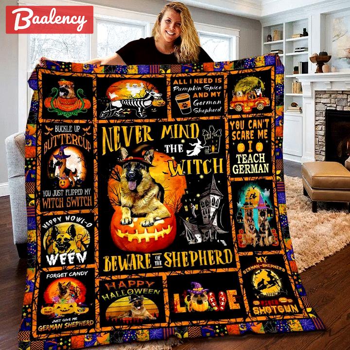Halloween decorations german shepherd halloween quilt blanket Quilt Blanket