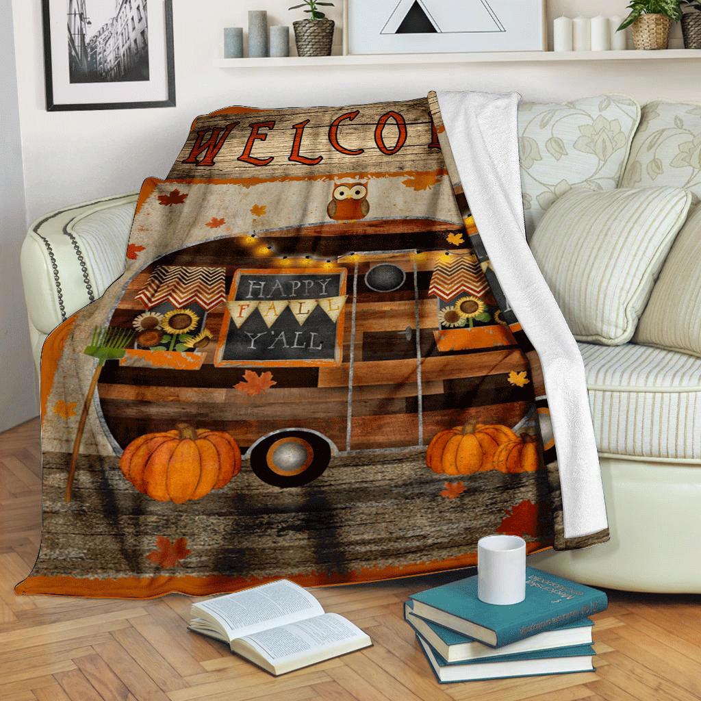 Halloween decorations halloween camper fleece blanket – quilt blanket Quilt Blanket