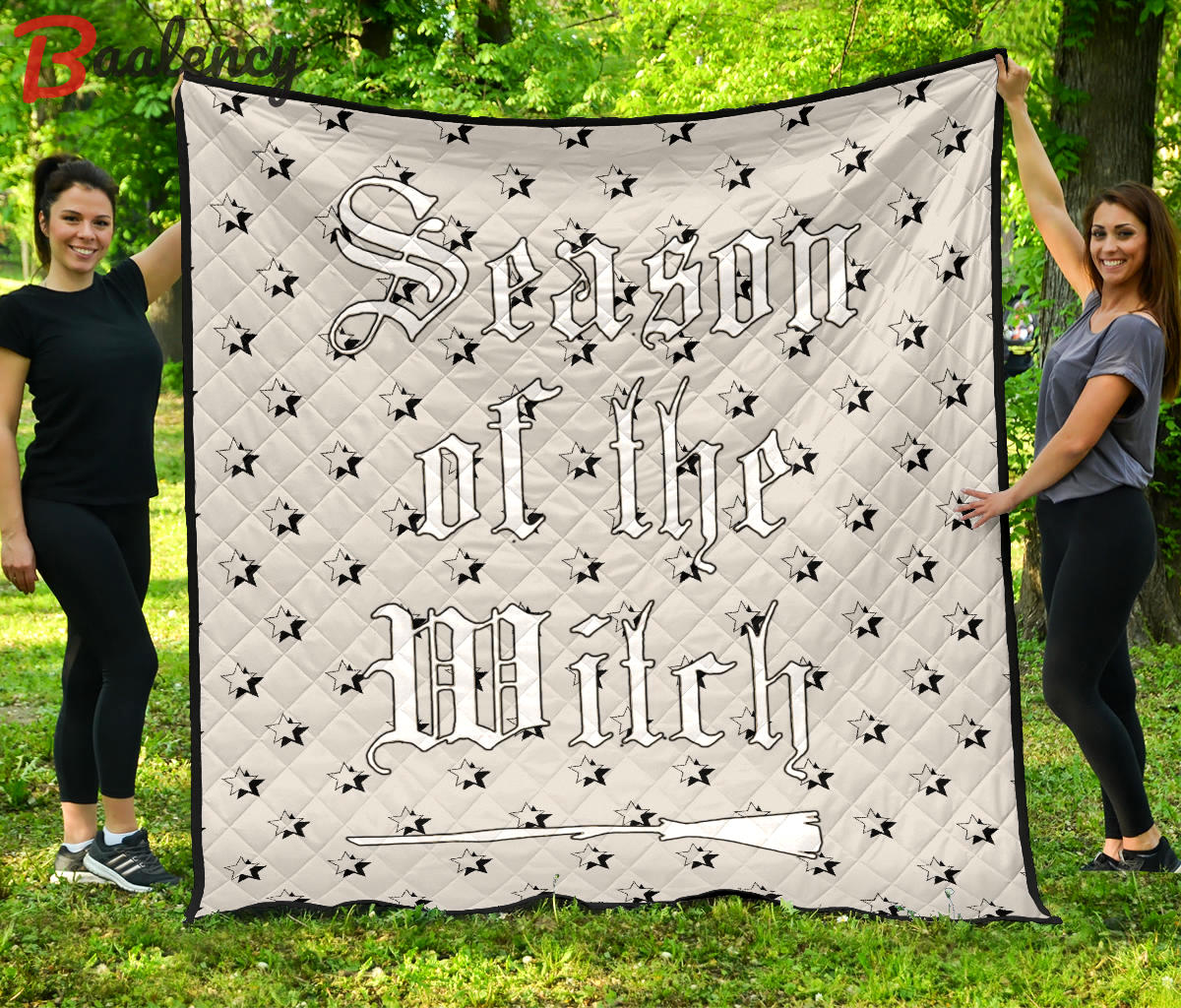 Halloween decorations halloween premium quilt | season of the witch broom star patterns quilt blanket Quilt Blanket