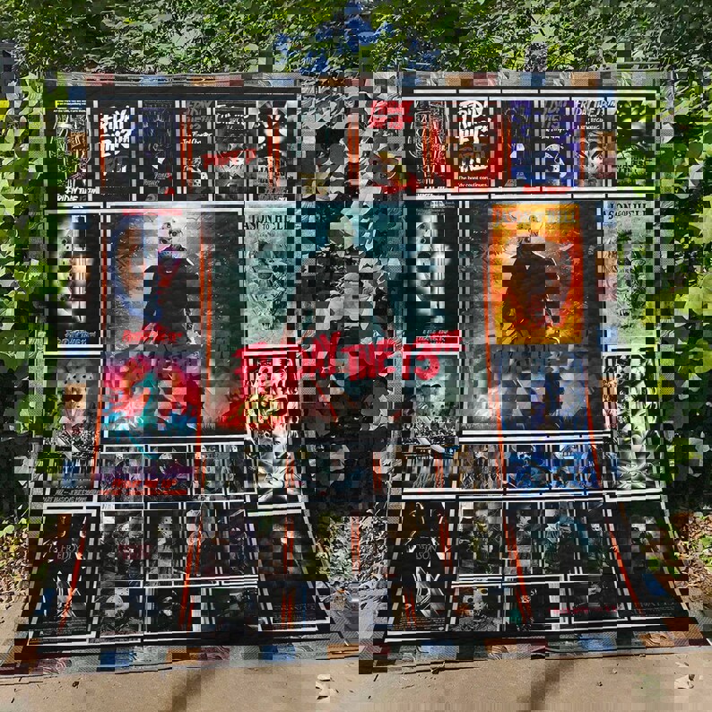 Halloween decorations jason voorhees fleece blanket, friday the 13th blanket, horror movie blanket, horror characters blanket, halloween gifts Quilt Blanket