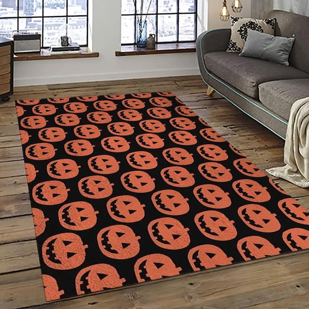 Halloween style pumpkin autumn retangle carpet area rug home decor halloween gift hal74 Rectangle Rug