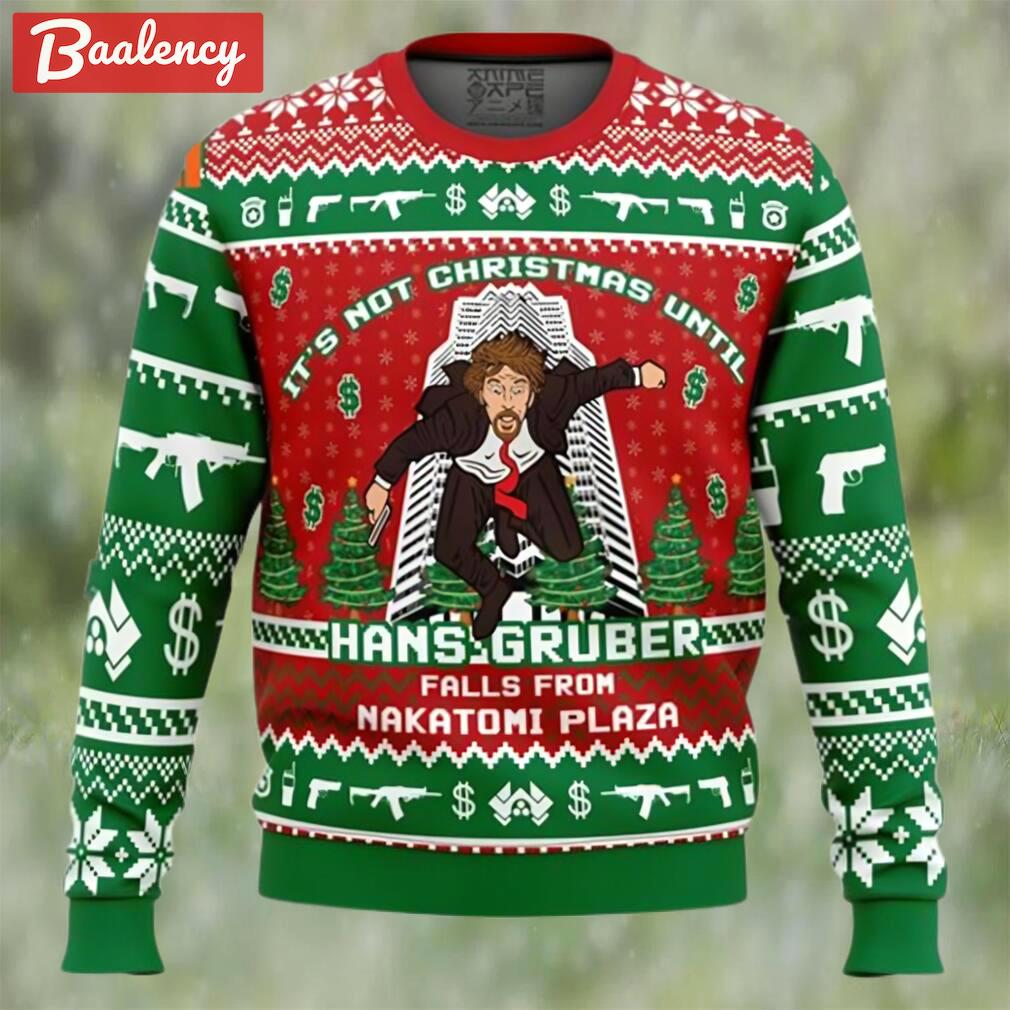 Hans gruber fall nakatomi plaza die hard ugly christmas sweater Christmas Ugly Sweater