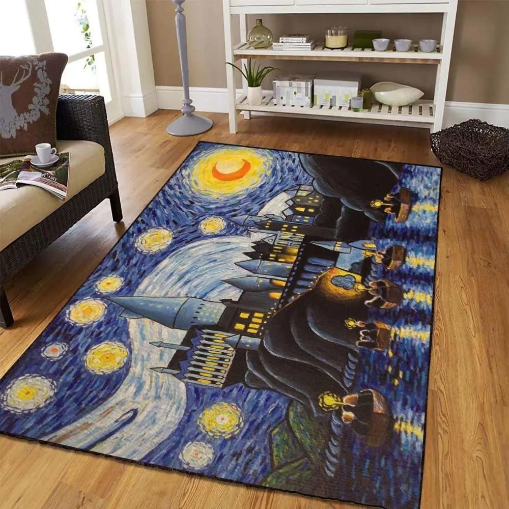Harry potter hogwarts starry nightarea rug living room rug home decor floor decor Rectangle Rug