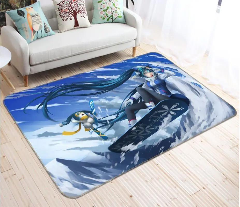 Hatsune miku anime 48 area rug living room and bed room rug rug regtangle carpet floor decor home decor Rectangle Rug