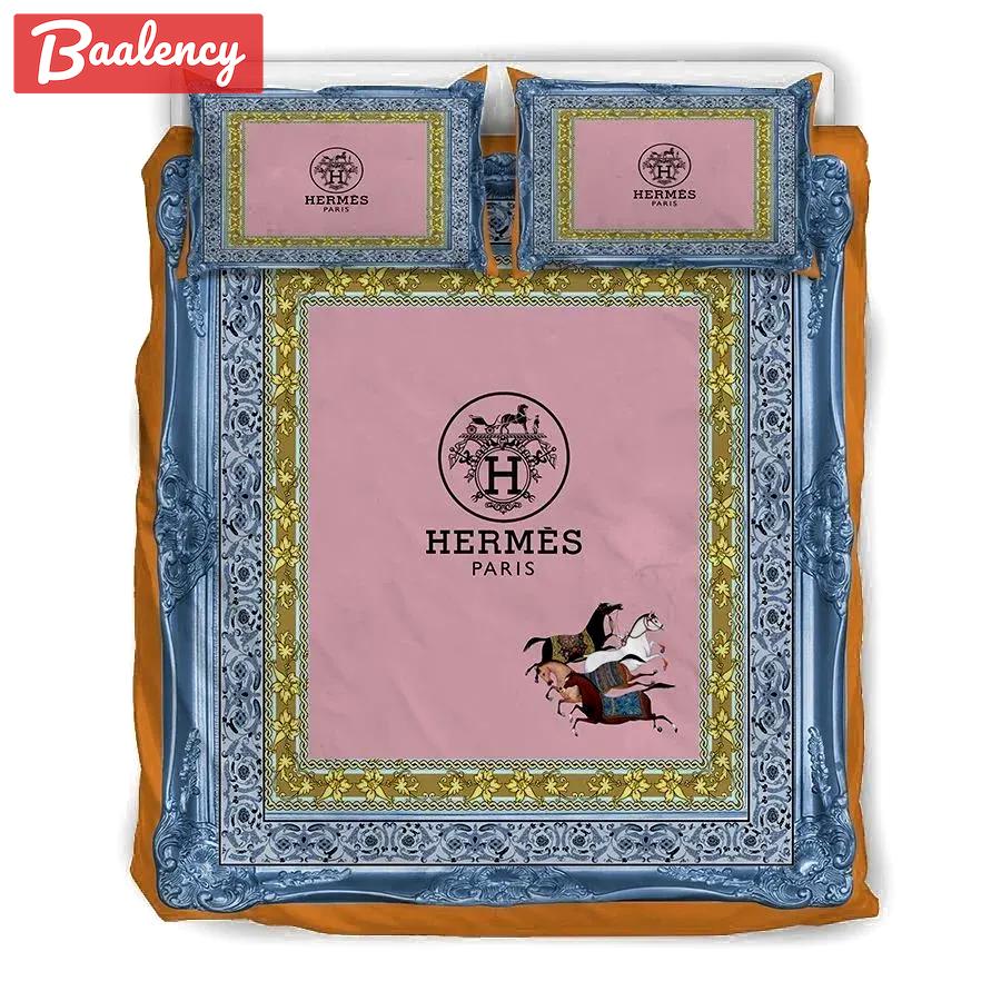 Hermes luxury french fashion bedding sets duvet cover bedroom sets bedset bedlinen best luxury bed sets gift thankgivings and christmas Bedding Sets