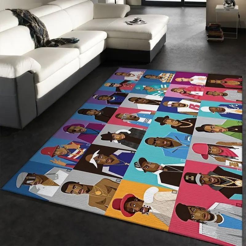 Hip hop legends cartoon area rug living room and bed room rug rug regtangle carpet floor decor home decor Rectangle Rug