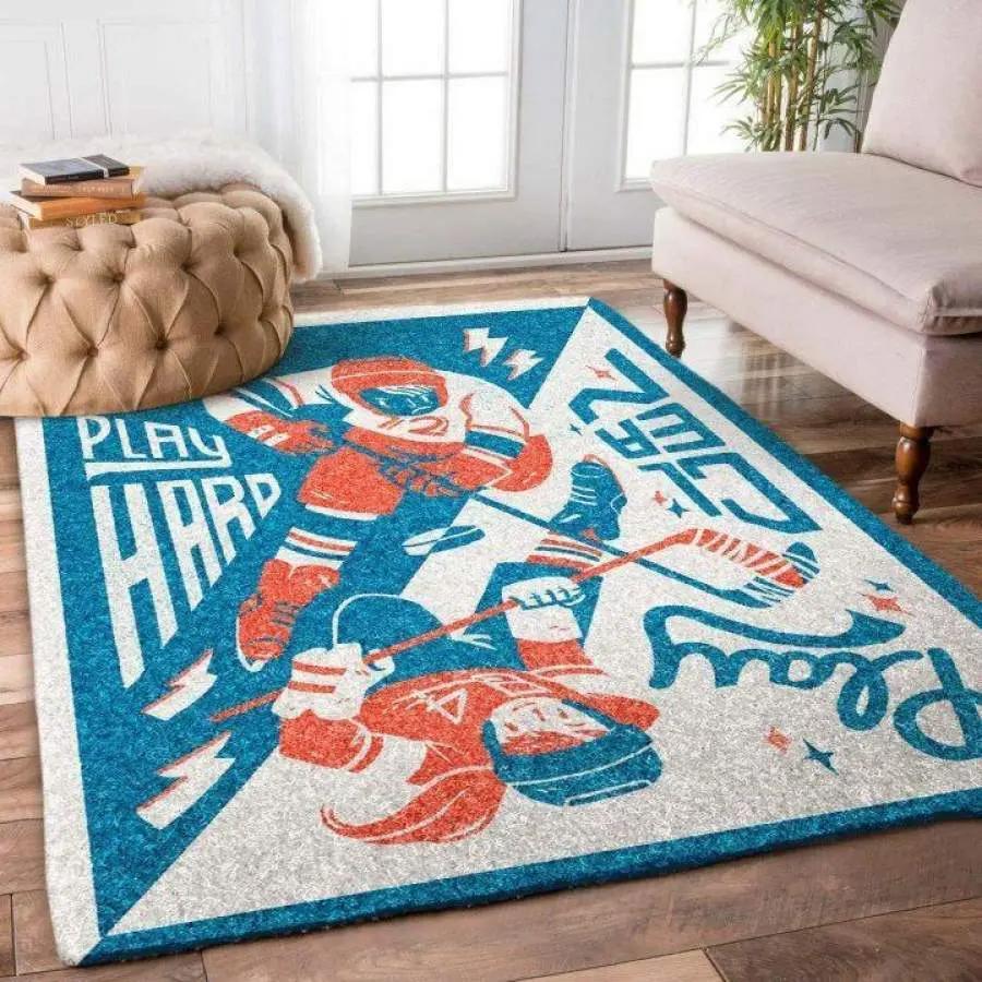 Hocky game for hockey fan nice gift home decor rectangle area rug living room Rectangle Rug